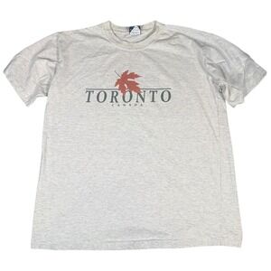 Vintage Single Stitch Attraction Toronto Canada Maple Leaf T Shirt Size XL Gray